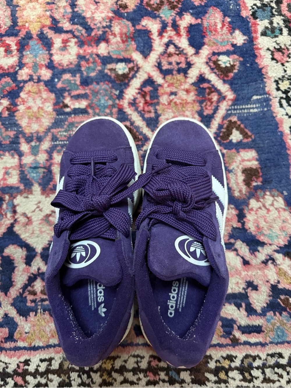 Adidas Kids' Campus Purple Suede Sneakers with White Stripes